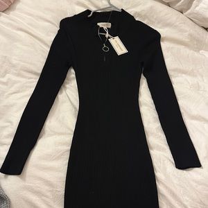 Long sleeve body con dress